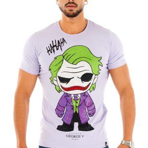 Avenue George V Paris Purple T-Shirt The Joker Crystal Rhinestone GV-2227 XL